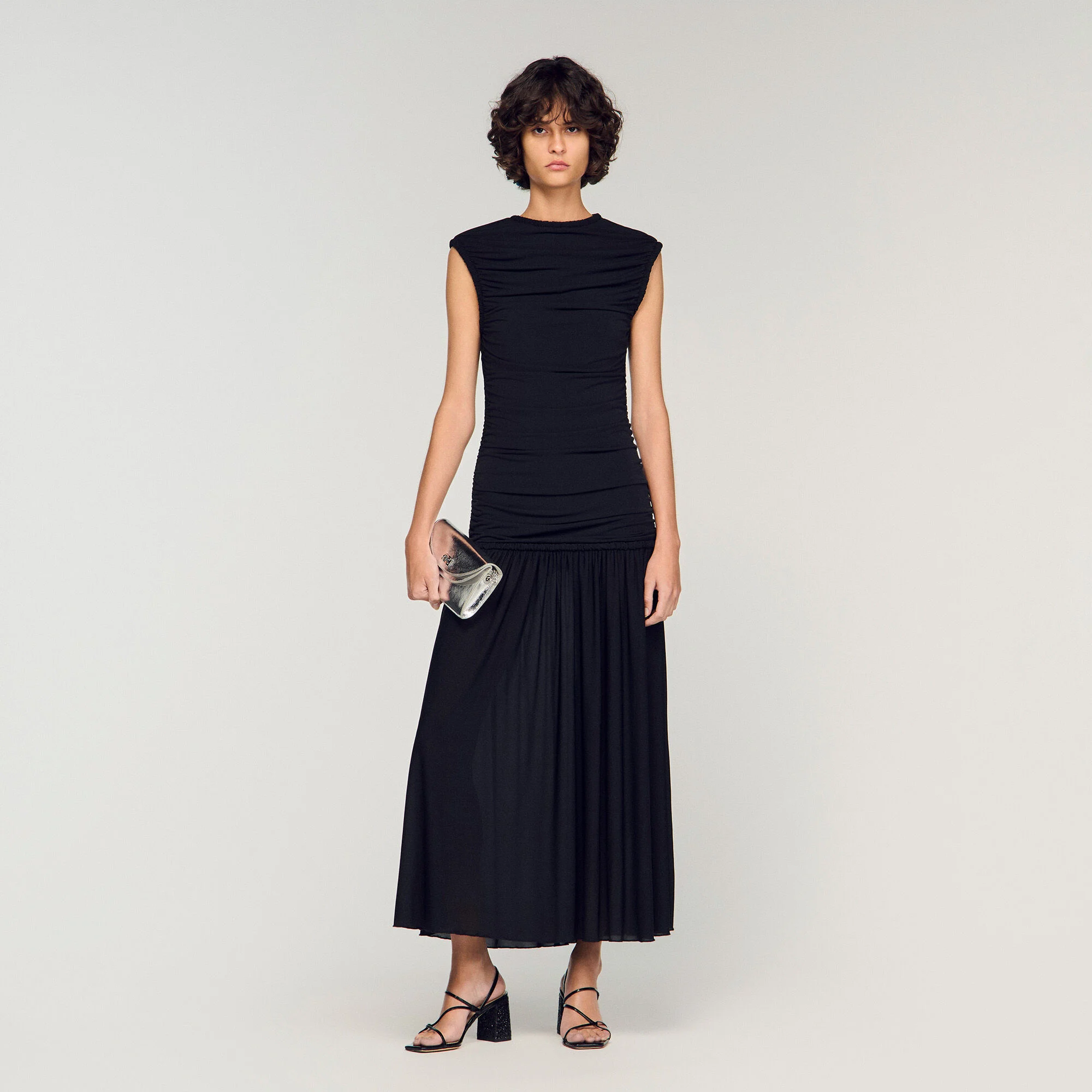 Robe longue drapée