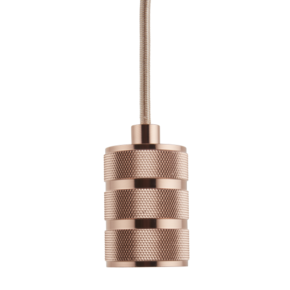Lighto | Pendel Rosé Goud E27 Fitting | Retro | 1.5m Snoer | Met Plafondkap