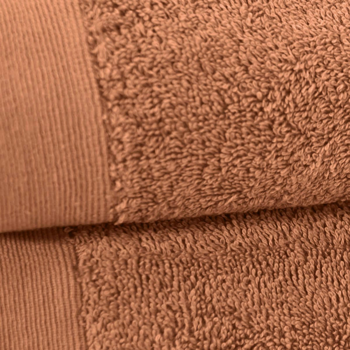 STUDIO - Lot de 2 serviettes de toilette 500 gr/m²  brique 50x90 cm