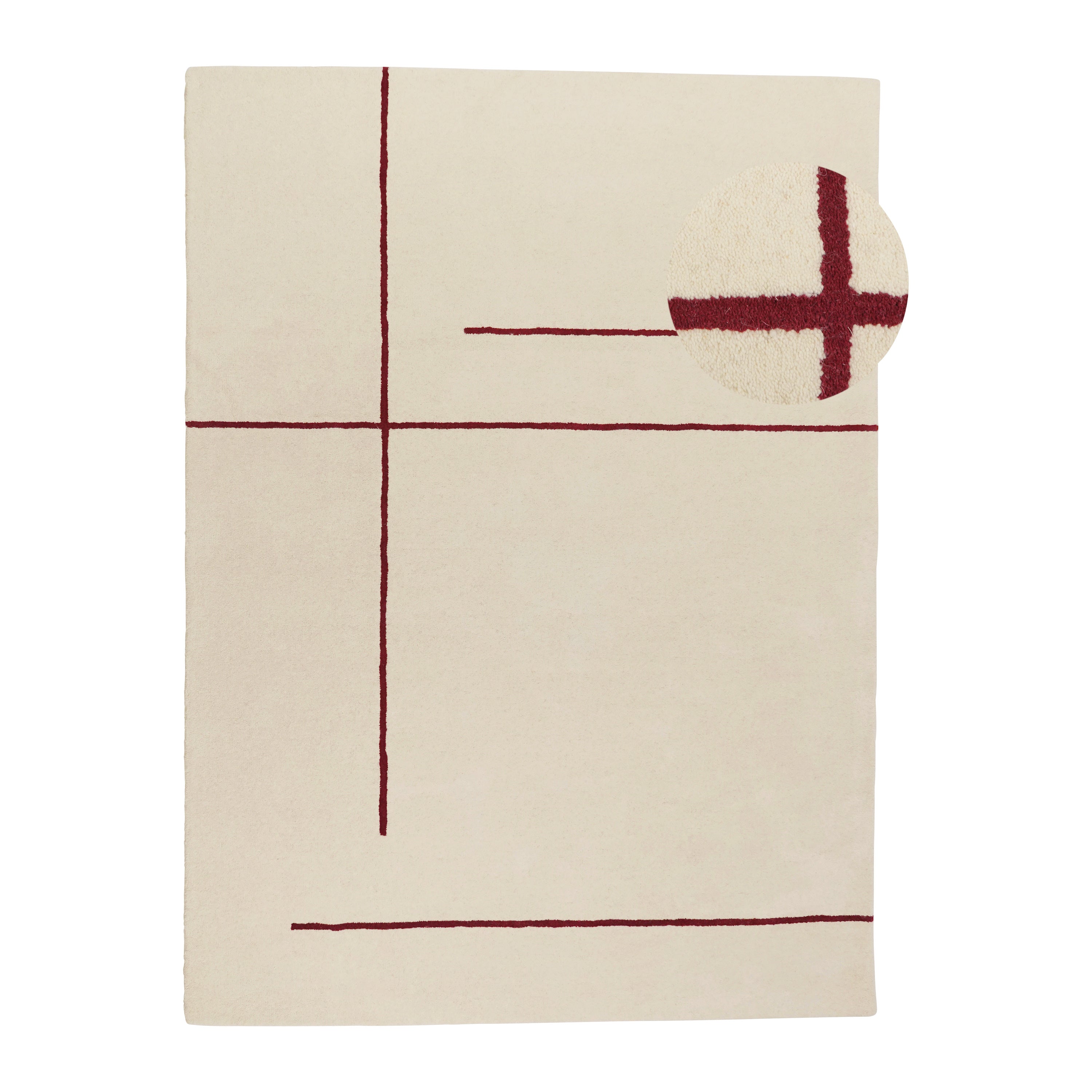 by fonQ Line Vloerkleed 200 x 300 cm - Rood