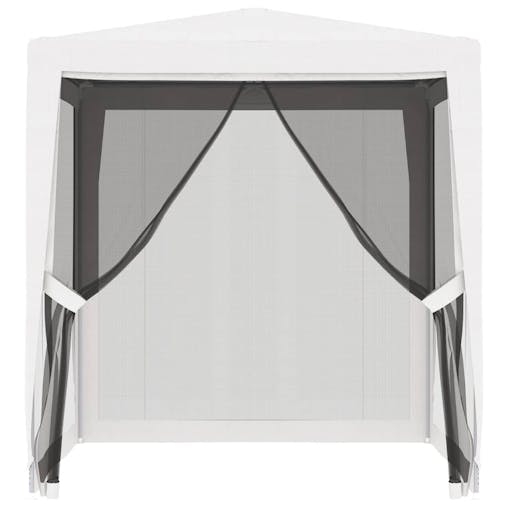 NNEVL Party Tent with 4 Mesh Sidewalls 2x2 m White