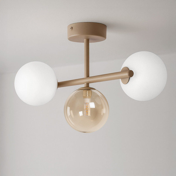 Lampa sufitowa LEMO szklane kule beżowa 3xG9x10W IP20 Kaja