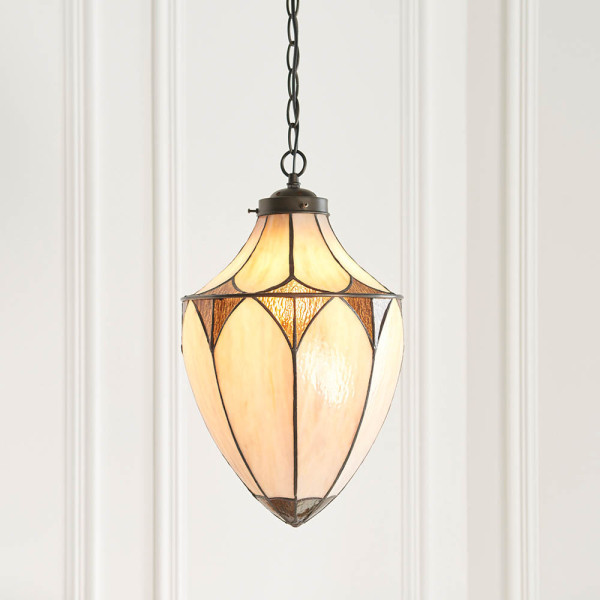 Lampa wisząca BROOKLYN żołądź brązowa 1xE27x40W IP20 Tiffany