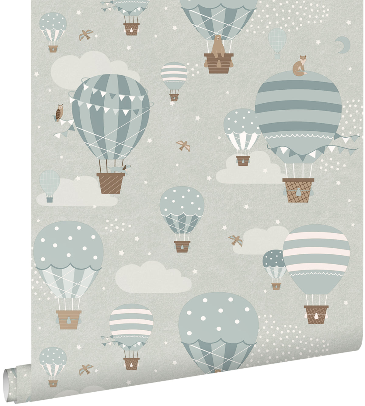 ESTAhome behang luchtballonnen blauw - 53 cm x 10.05 m - 131345