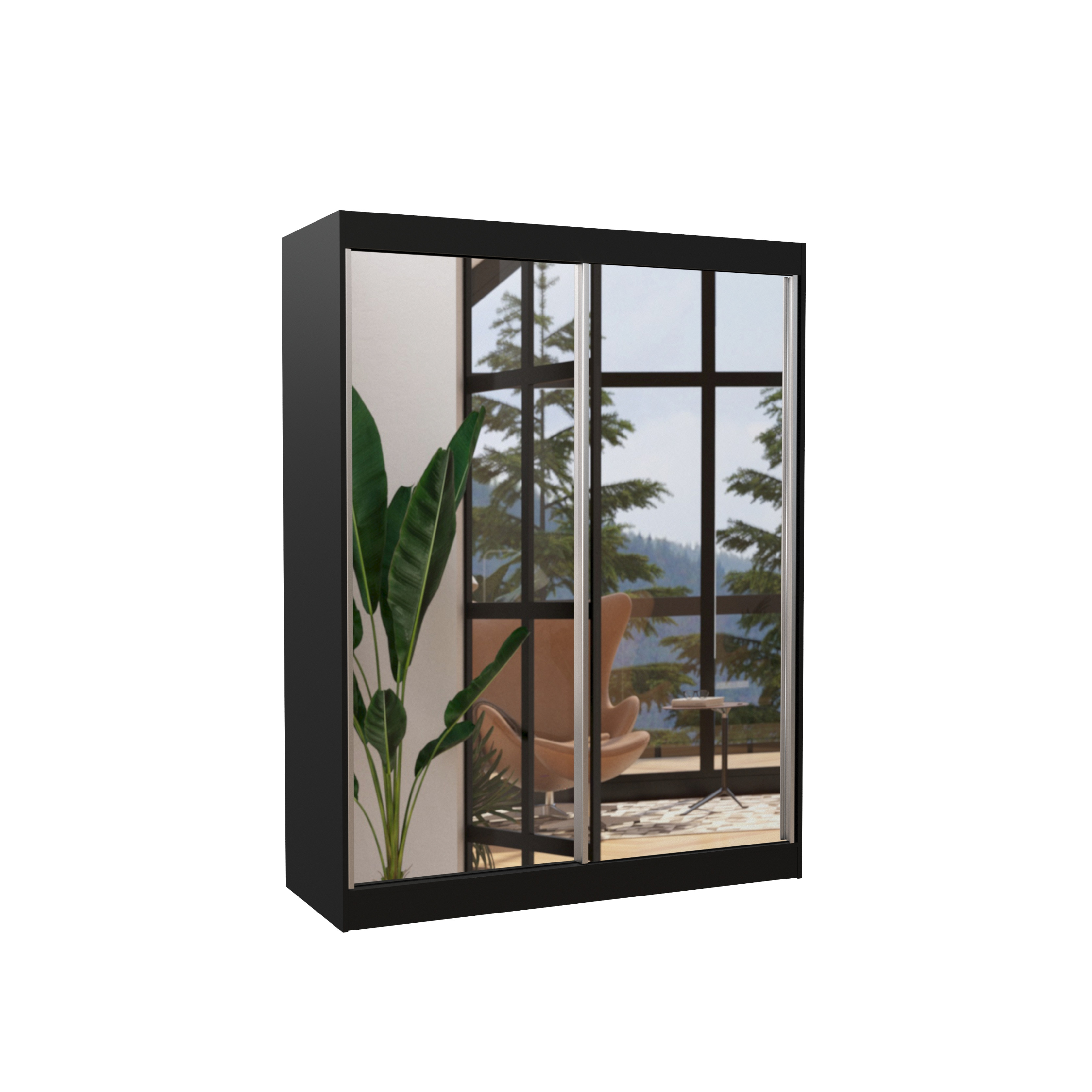 Szafa przesuwna z lustrem FLOREST 150 Black