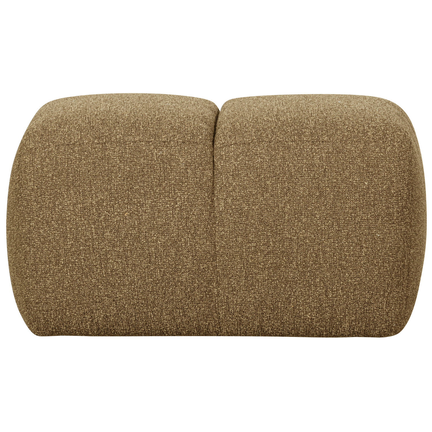WOOOD poef Mojo - Bouclé - Geel/Bruin Melange - 80x60x45