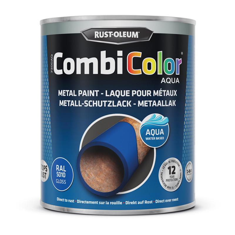 Laque Combicolor Aqua bleu gentiane brillant 0,75 L RUST-OLEUM