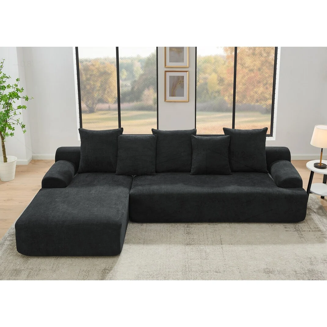 Versatile Modular Sectional Sofa for Various Spaces with Soft Velvet Upholstery
