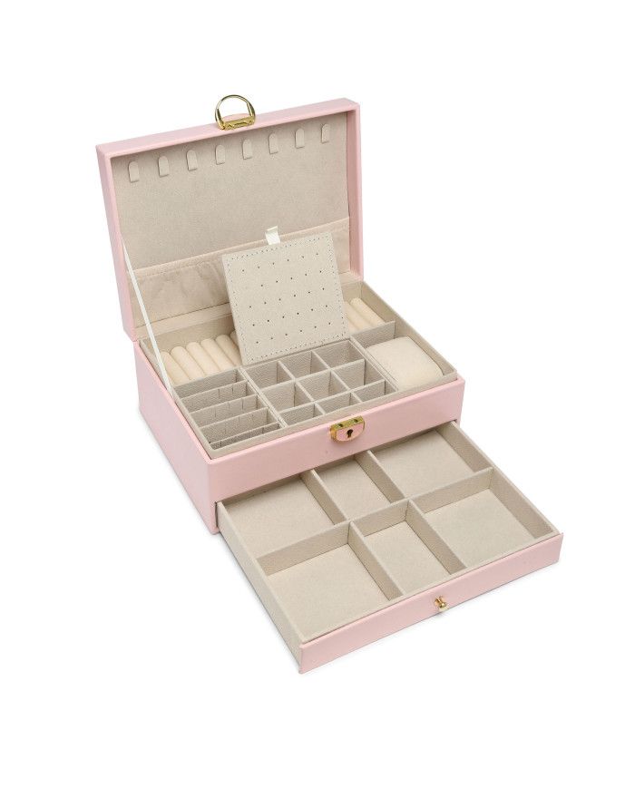 JFY 2 Layers Lockable Jewellery Storage Box With Drawer