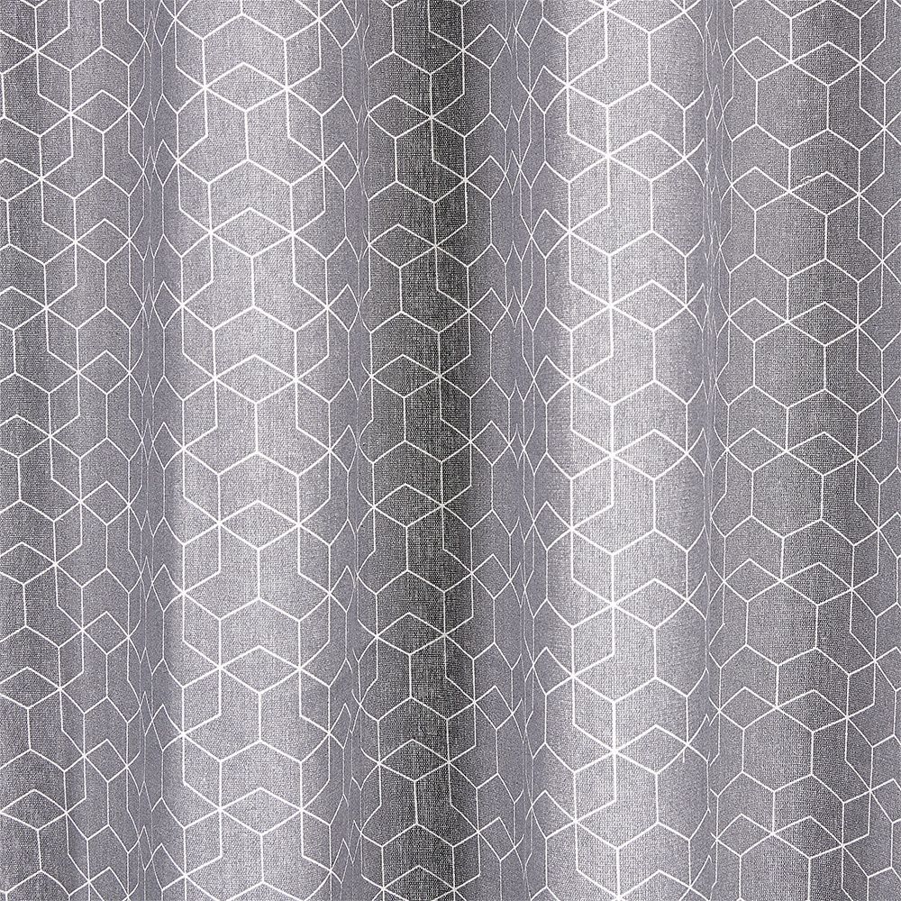 Rideau polycoton 140x240cm imprimé géométrique gris