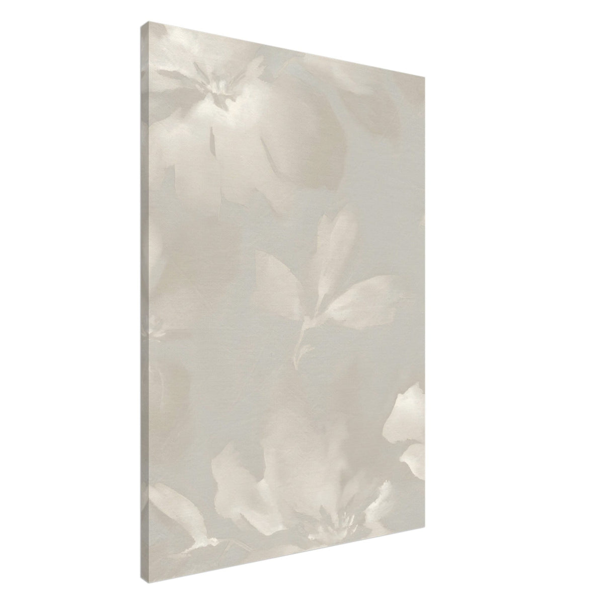 Artfulprints Canvas Soft grey blossoms canvas - 75x100 cm - Grijs