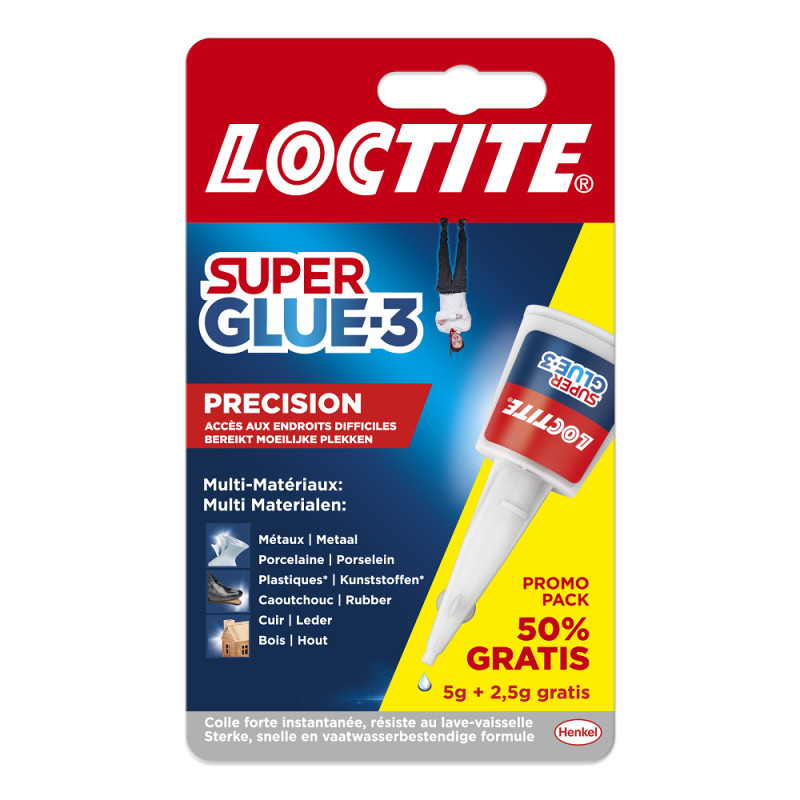 Colle Super Glue-3 Precision 5 g   2,5 g gratuit LOCTITE