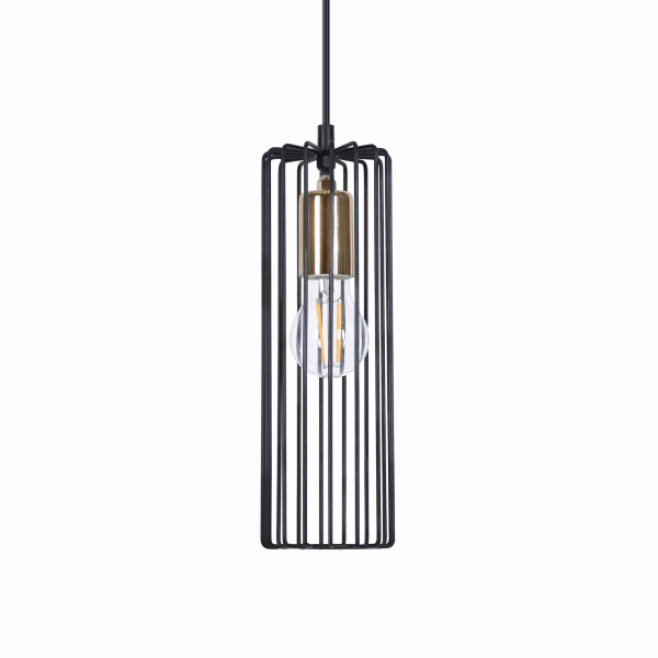 Lampa wisząca czarno-złota Kaja GABIA 1xE27x50W wym: 120x10x10 cm Kaja