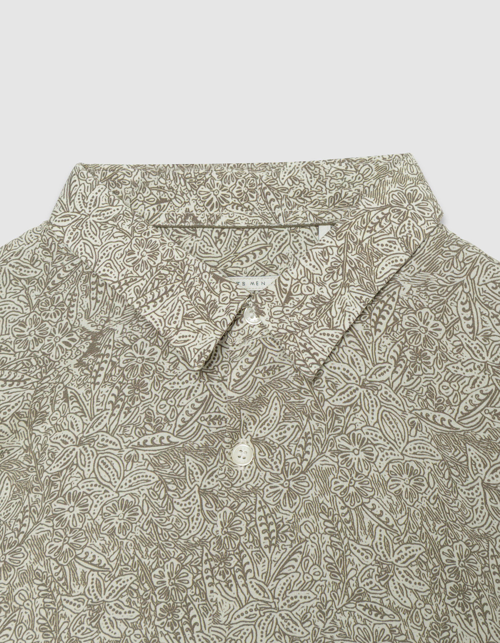 Chemise regular kaki imprimé végétal Homme
