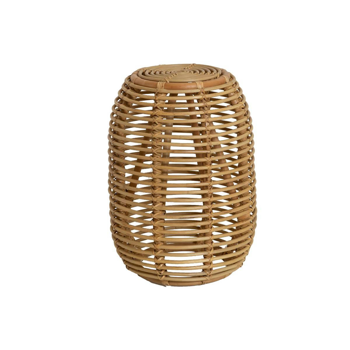 - Bout de canapé & Sellette en rotin marron 45 cm