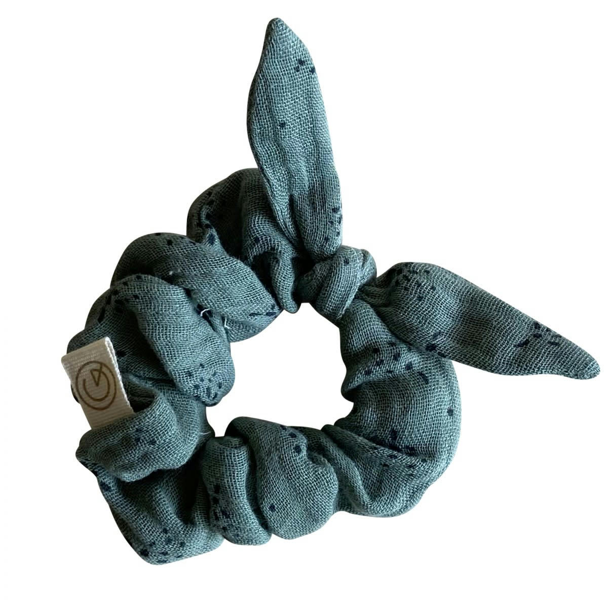 GREEN & KIDS - Chouchou en gaze de coton bio à motifs vert