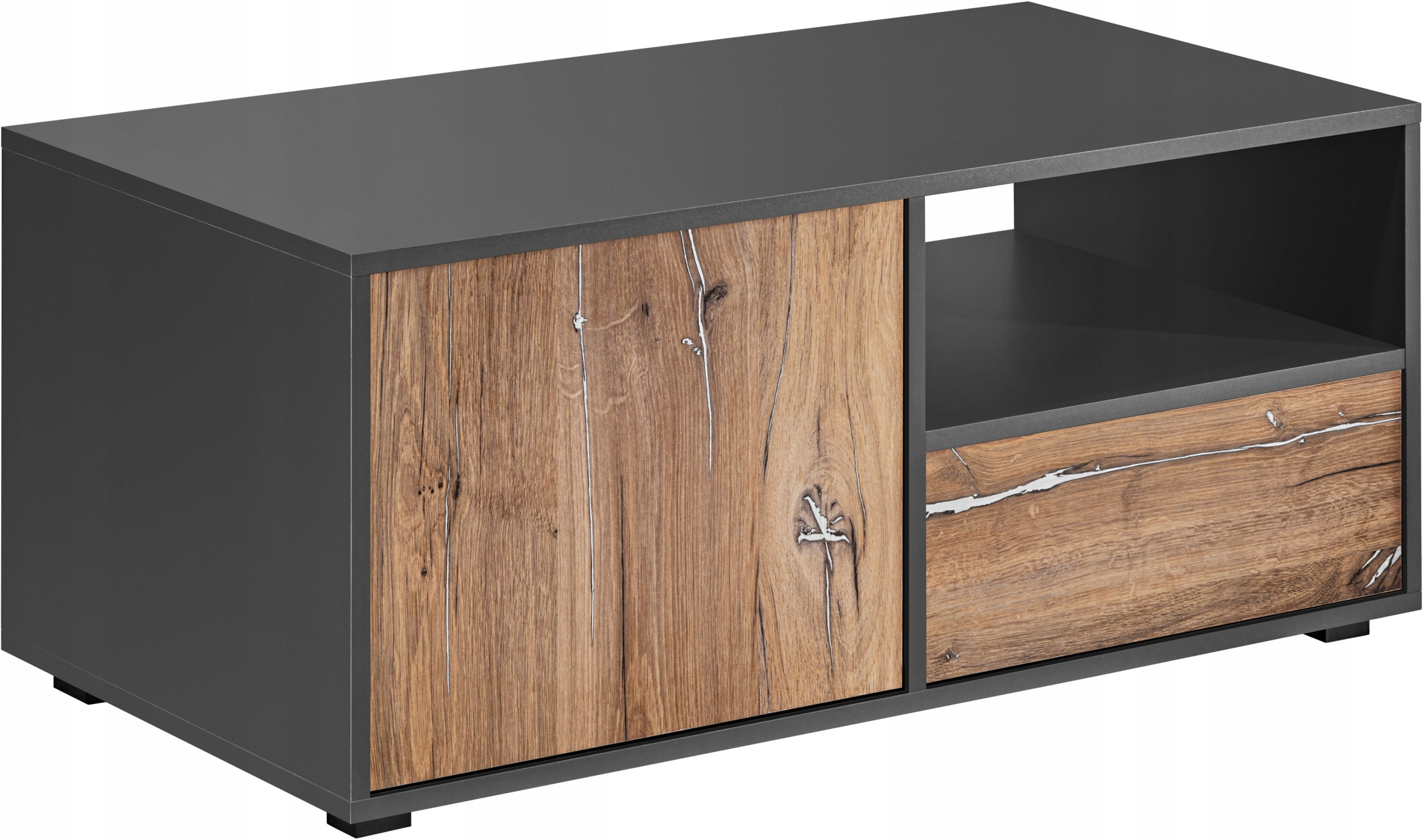 Pan Igiełka Ława Loft Dąb Bijoux Antracyt 100x50 cm Nowoczesna Kompaktowa