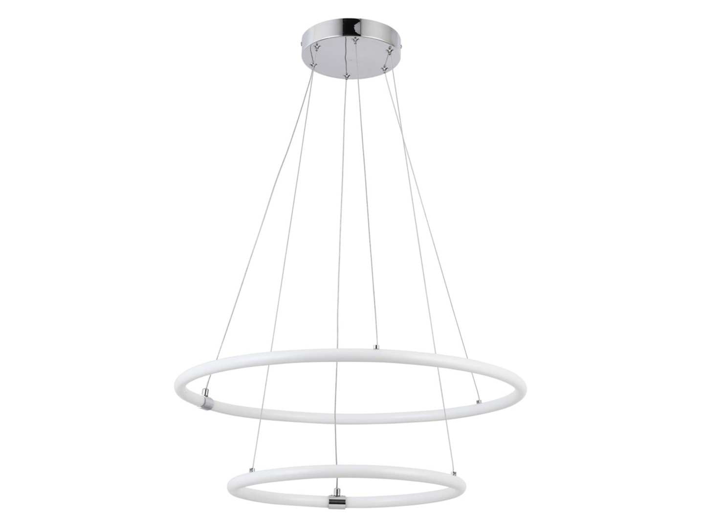Lampa wisząca Dopio LED 2-punktowa metalowa srebrna