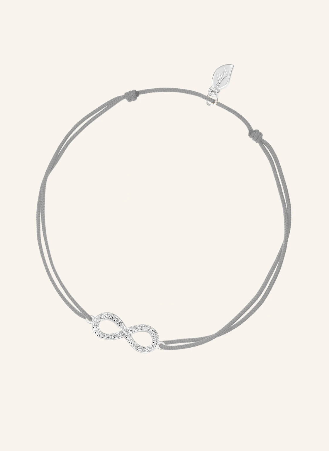 Leaf Freundschaftsarmband INFINITY aus 18 Karat Weißgold mit Diamanten