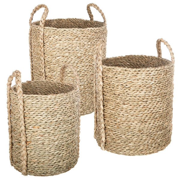Kosz Kilian z trzciny beżowy 24 cm okrągły