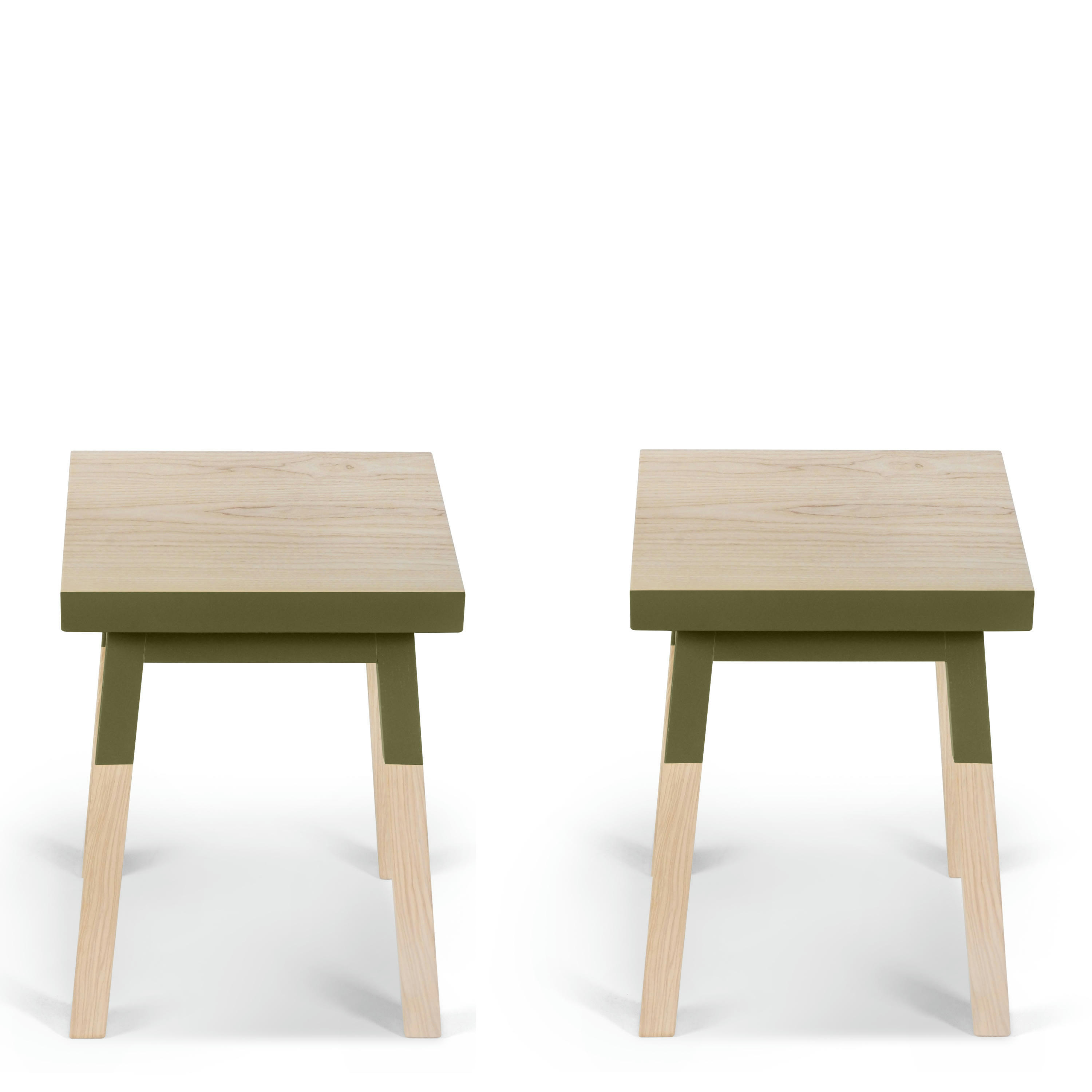 EGEE - 2 tabourets 100% frêne massif, assise 35 cm