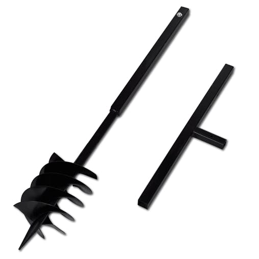 NNEVL Ground Drill with Handle 180 mm with Extension Tube 5 m Steel