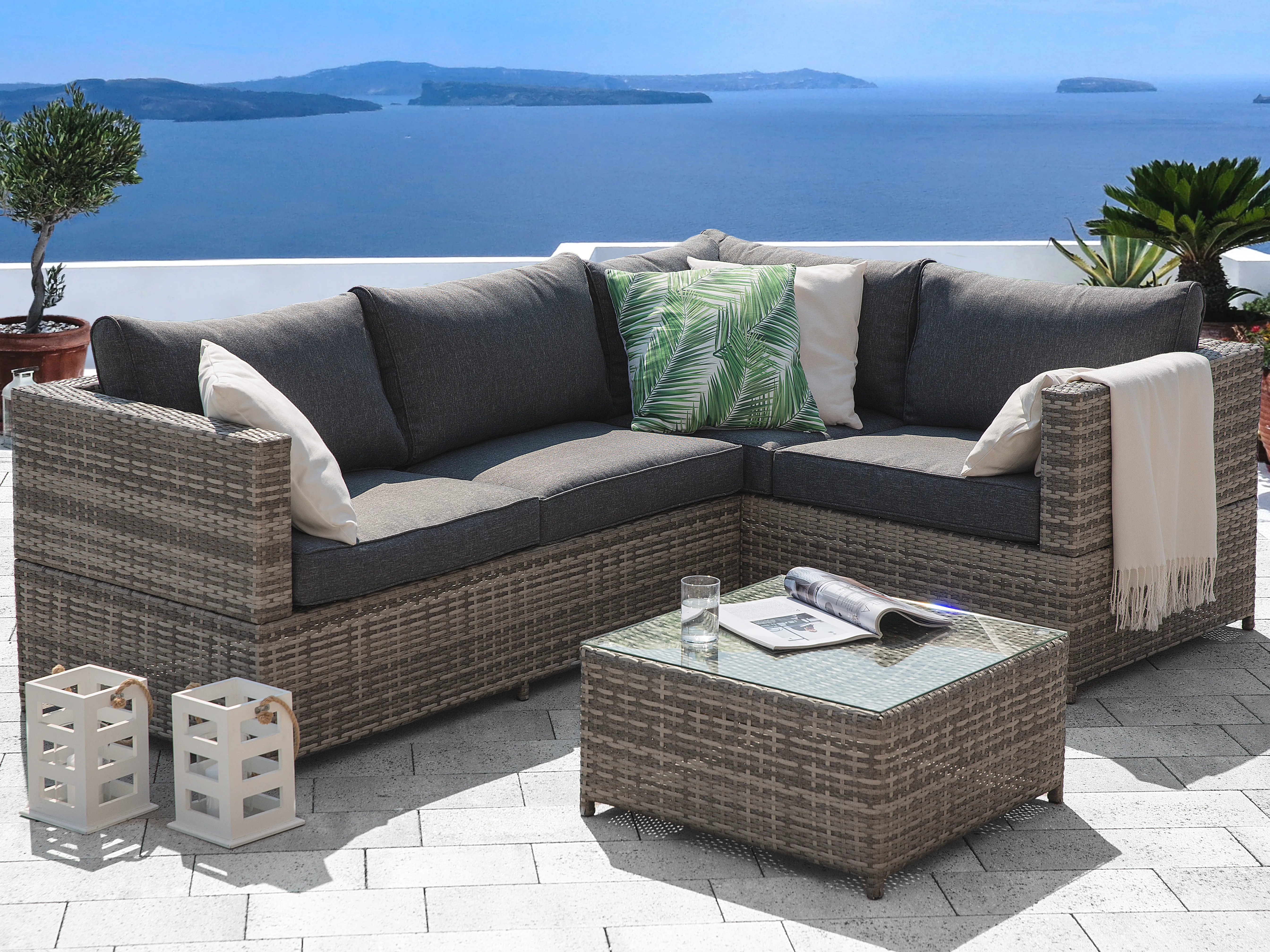 Outdoor Cushion Cover Set AVOLA Dark Grey