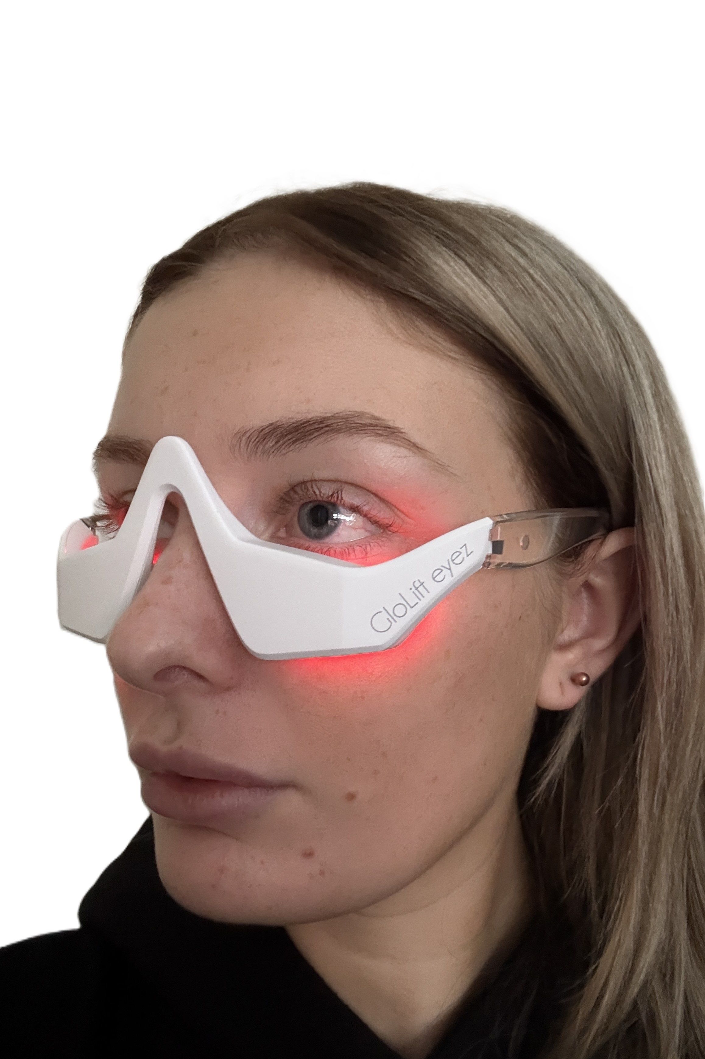 Beautaholics GloLift eyez Under Eye Contouring Glasses – LED Red Light Therapy & EMS Massager