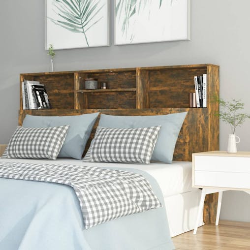 NNEVL Headboard Cabinet Smoked Oak 160x19x103.5 cm