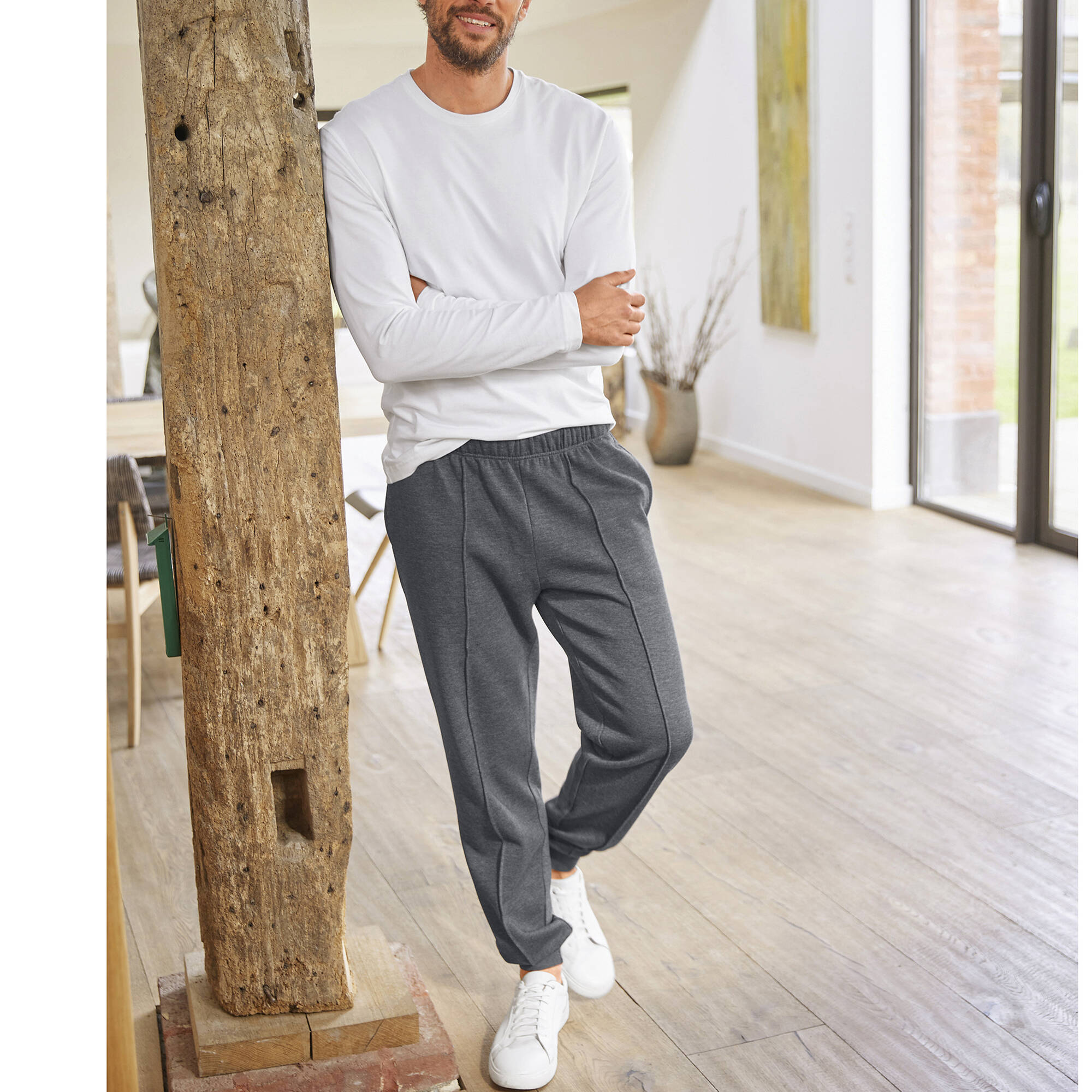 Pantalon loisirs molleton, bas resserrés