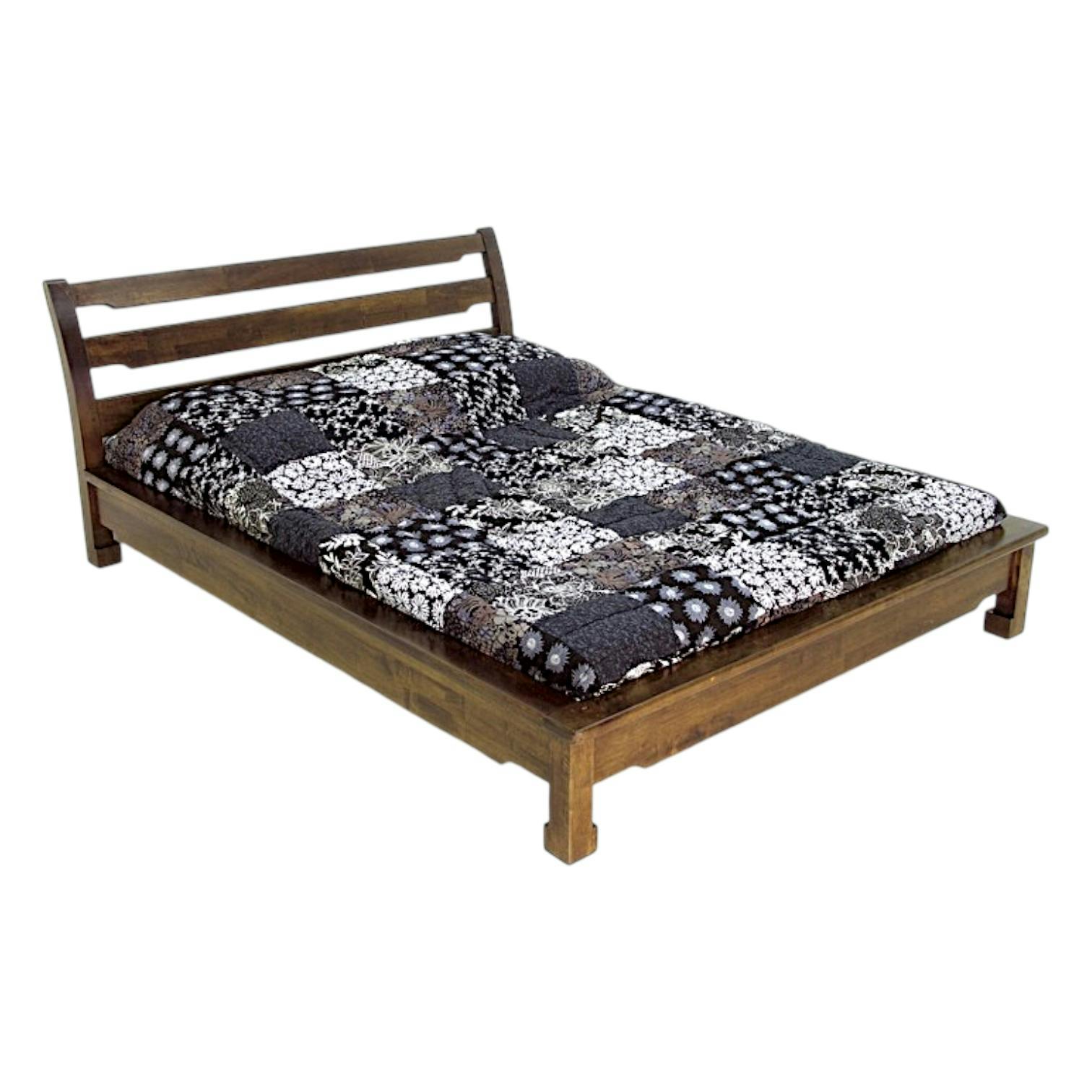 Lit 2 places façon futon Hévéa pour couchage 160x200 224x177x80cm MAORI