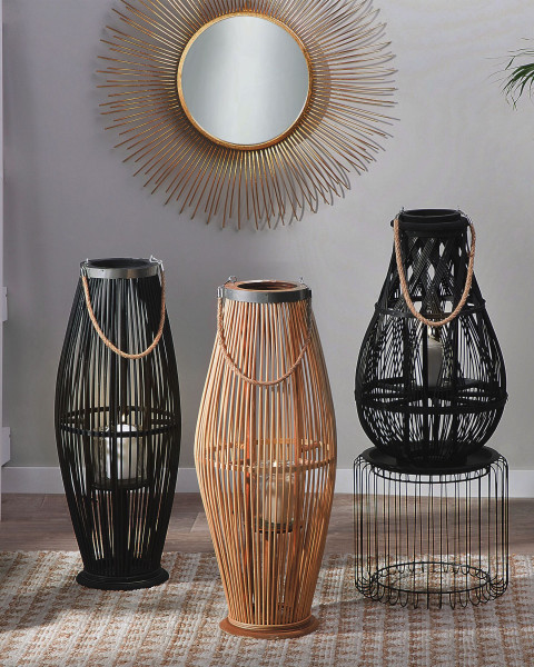 Latarnia TAHITI Drewno bambusowe 72 cm Naturalny