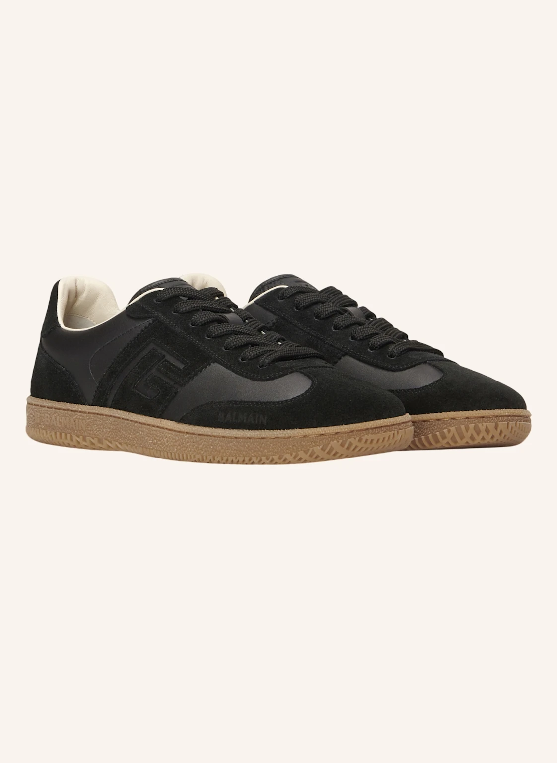 BALMAIN Balmain Swan Sneakers aus Glattleder und Wildleder