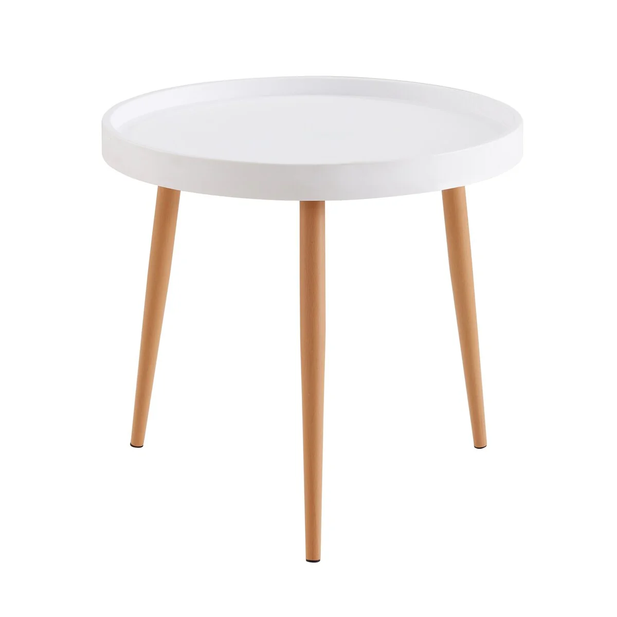 BB Table, Coffee Table, Playing Table, MDF Top, Wood leg; WHITE