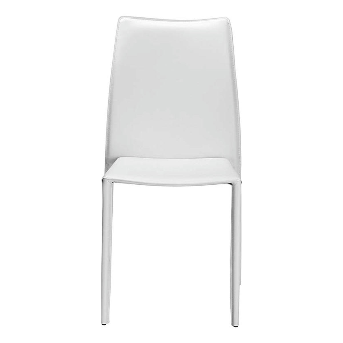 SOLÈNE - Chaise de repas cuir reconstitué blanche