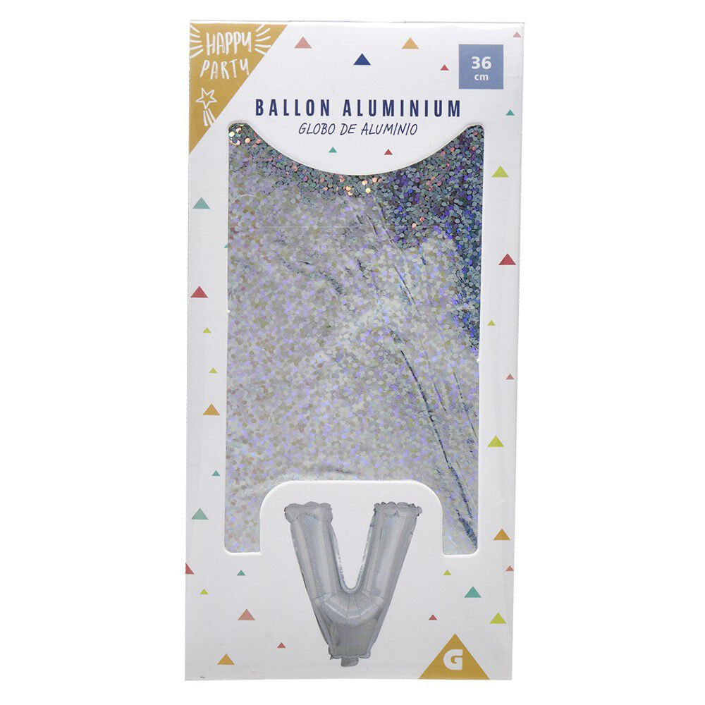 Ballon forme lettre V aluminium (2 modèles argenté ou doré)