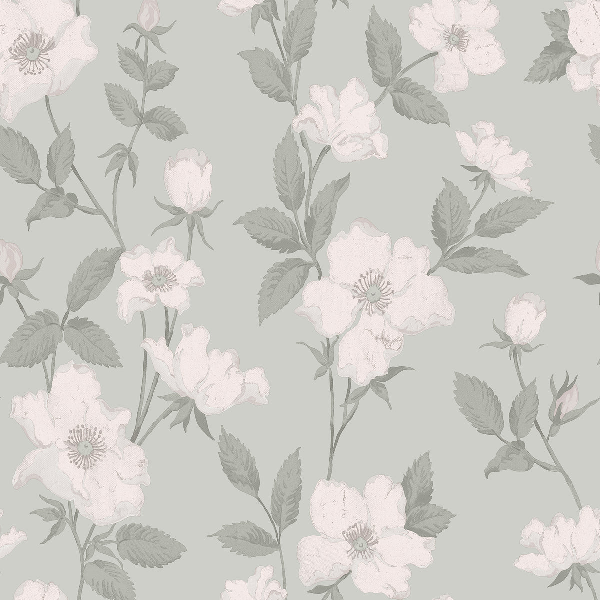 Laura Ashley Vliesbehang - Fleurir Smoke Green - 10mx52cm