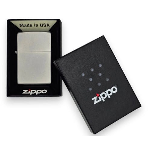 New Genuine Zippo Lighter 205 Satin Chrome Silver Free Shipping