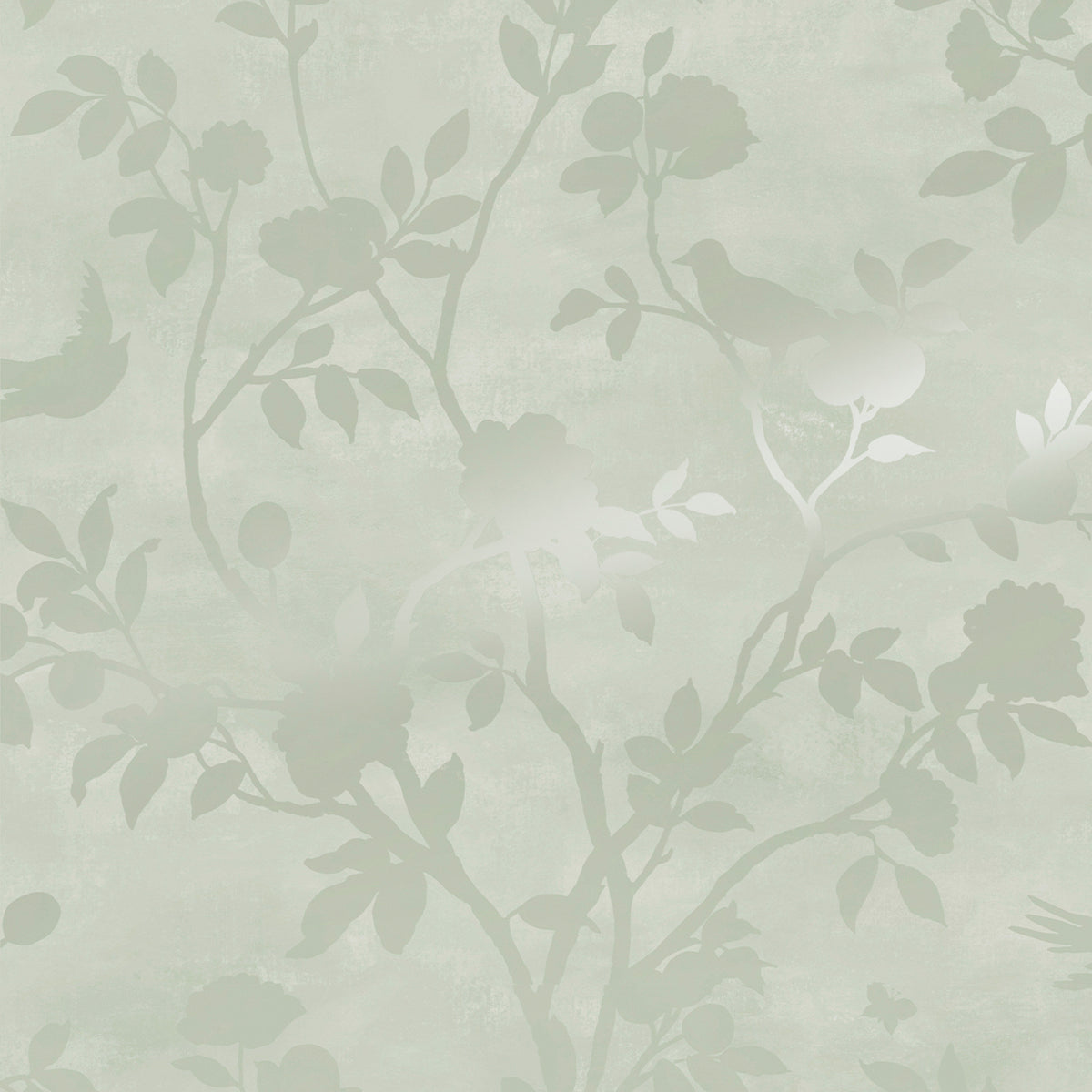 Laura Ashley Vliesbehang - Eglantine Silhouette Eau de Nil - 10mx52cm