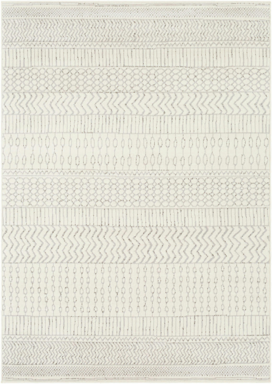 BIANCA - Tapis Scandinave Bohème Blanc/Gris 152x213