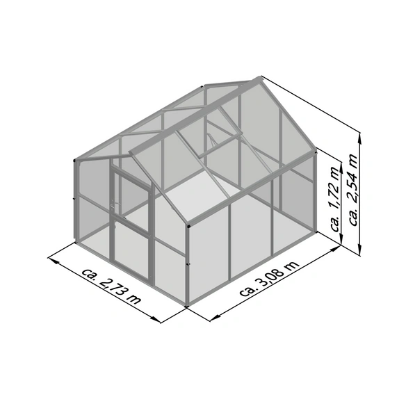 Gewächshaus »Novum«, 8,41 m², grau