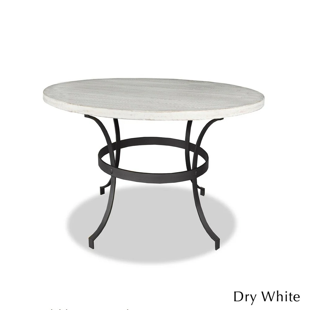 Tahoe Distressed Wood and Iron Round Counter or Bar Height Dining Table