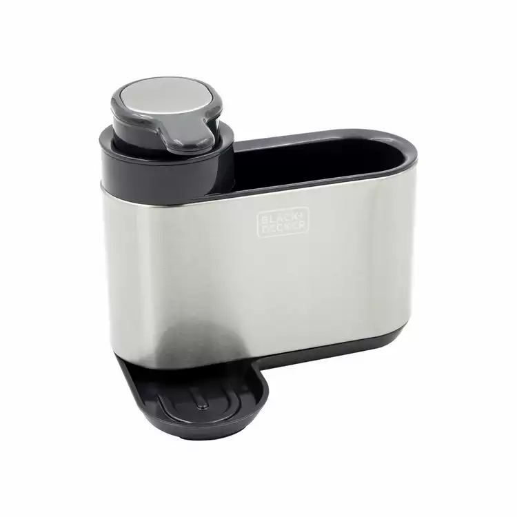 Black   Decker Sink Tidy with Dispenser - Stainless Steel