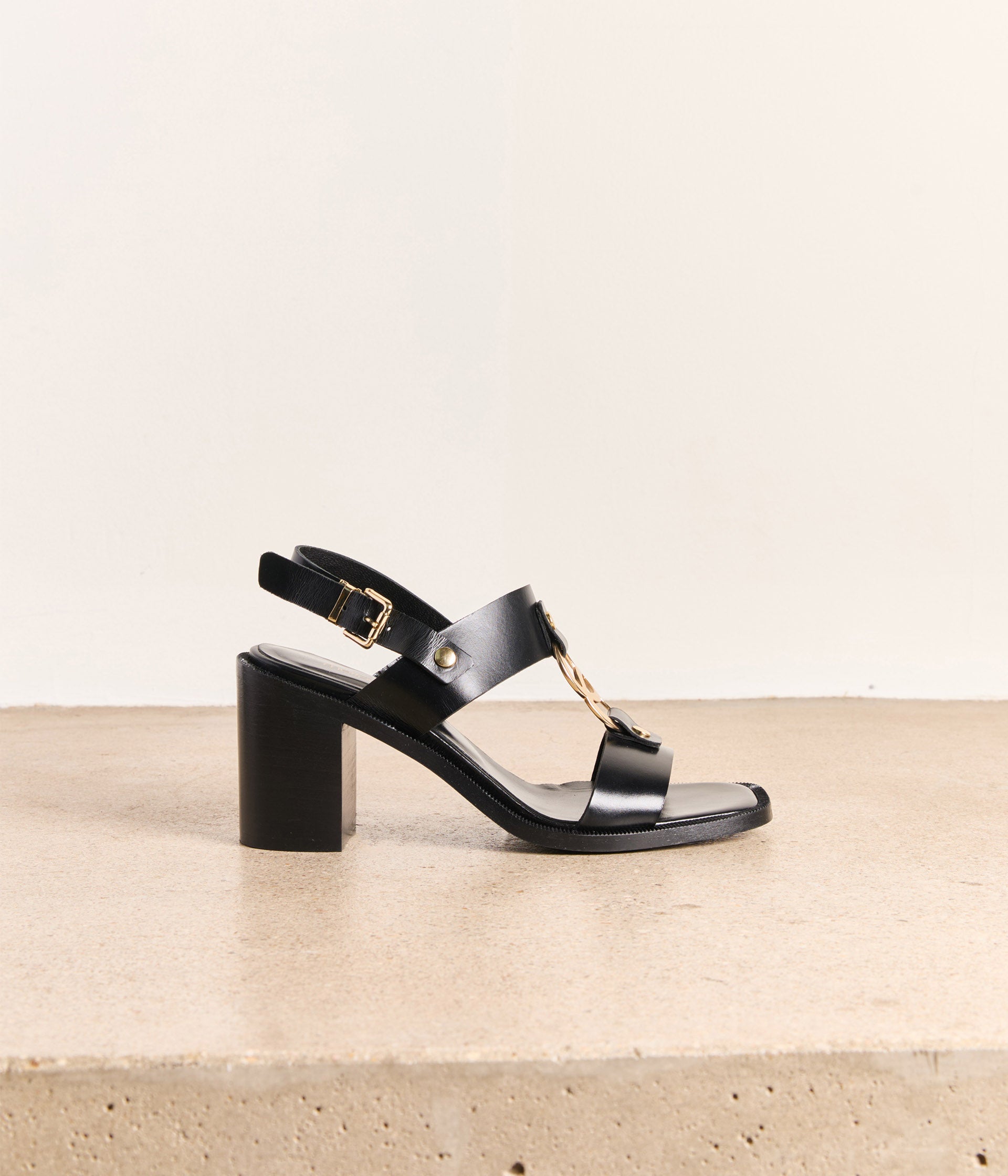 Sandales talon noires Sonia