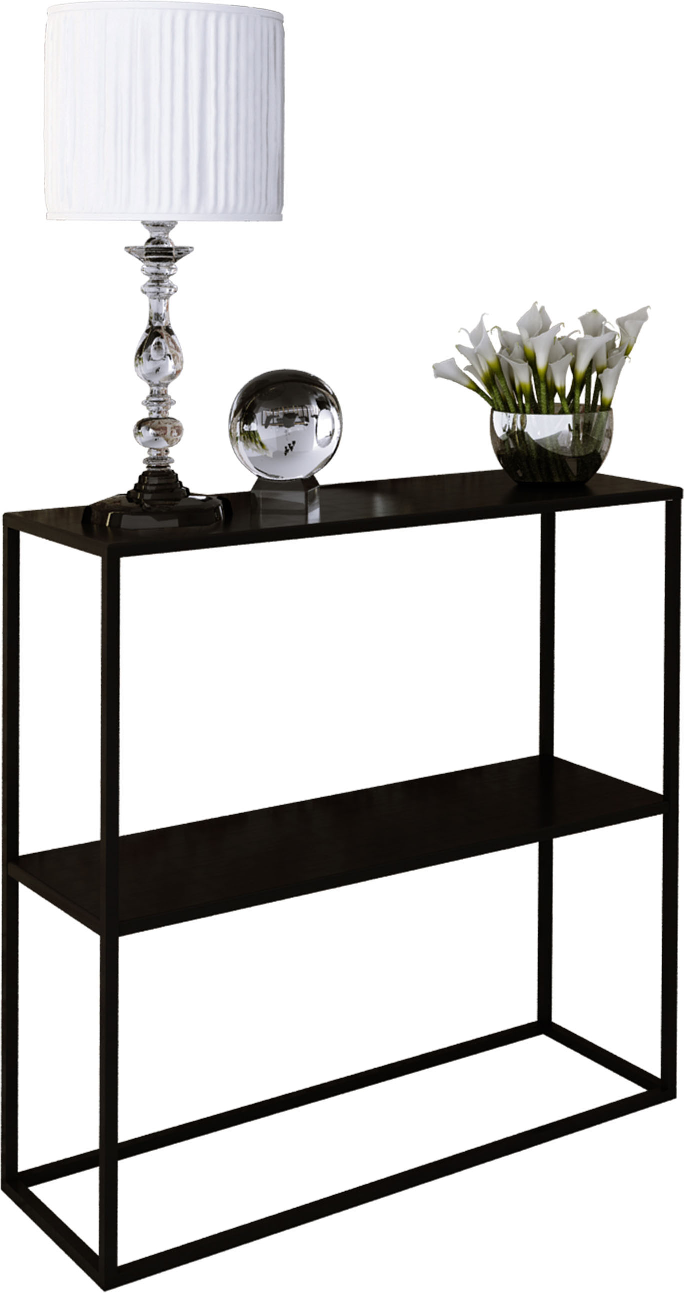 Konsola metalowa toaletka stolik półka stojąca loft czarny matowy 80x30h78