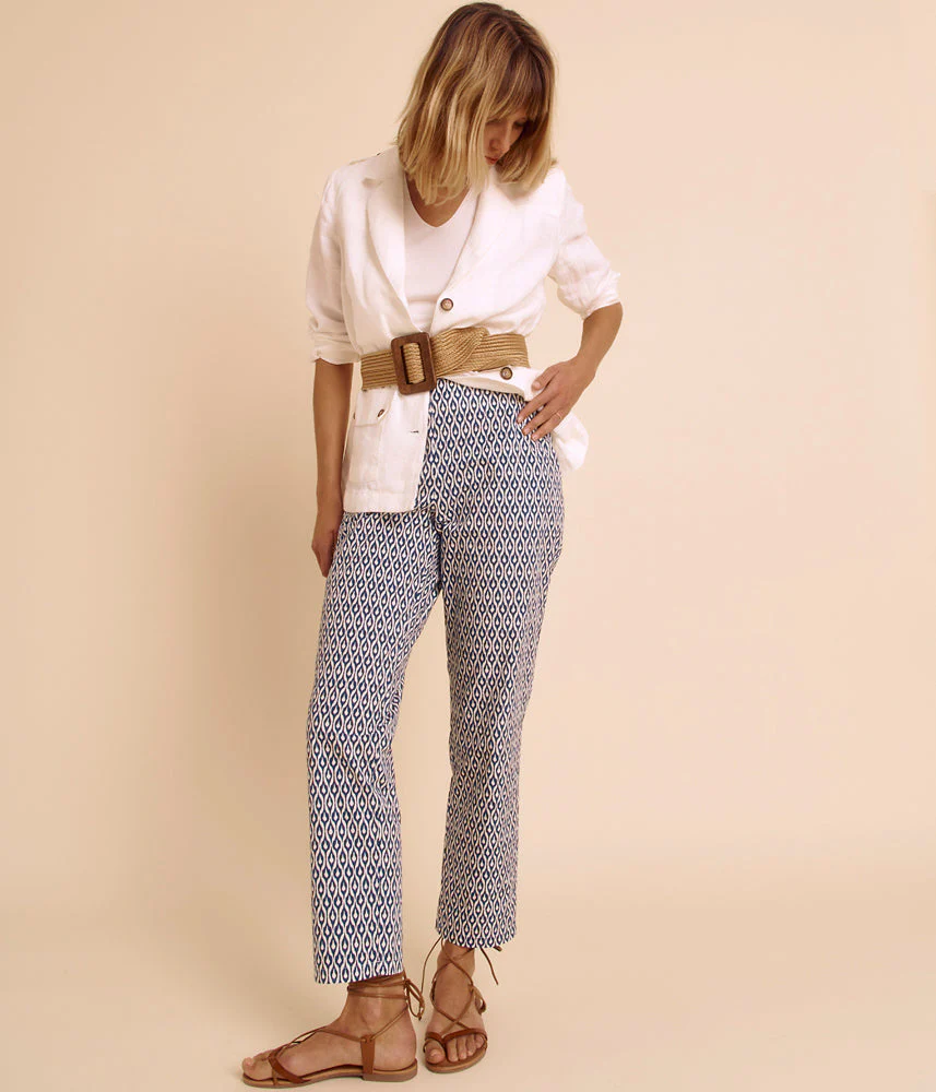 Pantalon cigarette imprimé en coton PANIS/85257/635