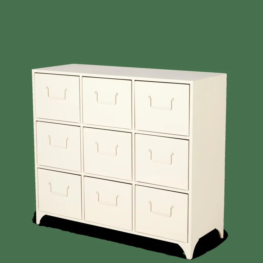 Commodes^CASA PHARMA Meuble De Pharmacie 9 Tiroirs Sable