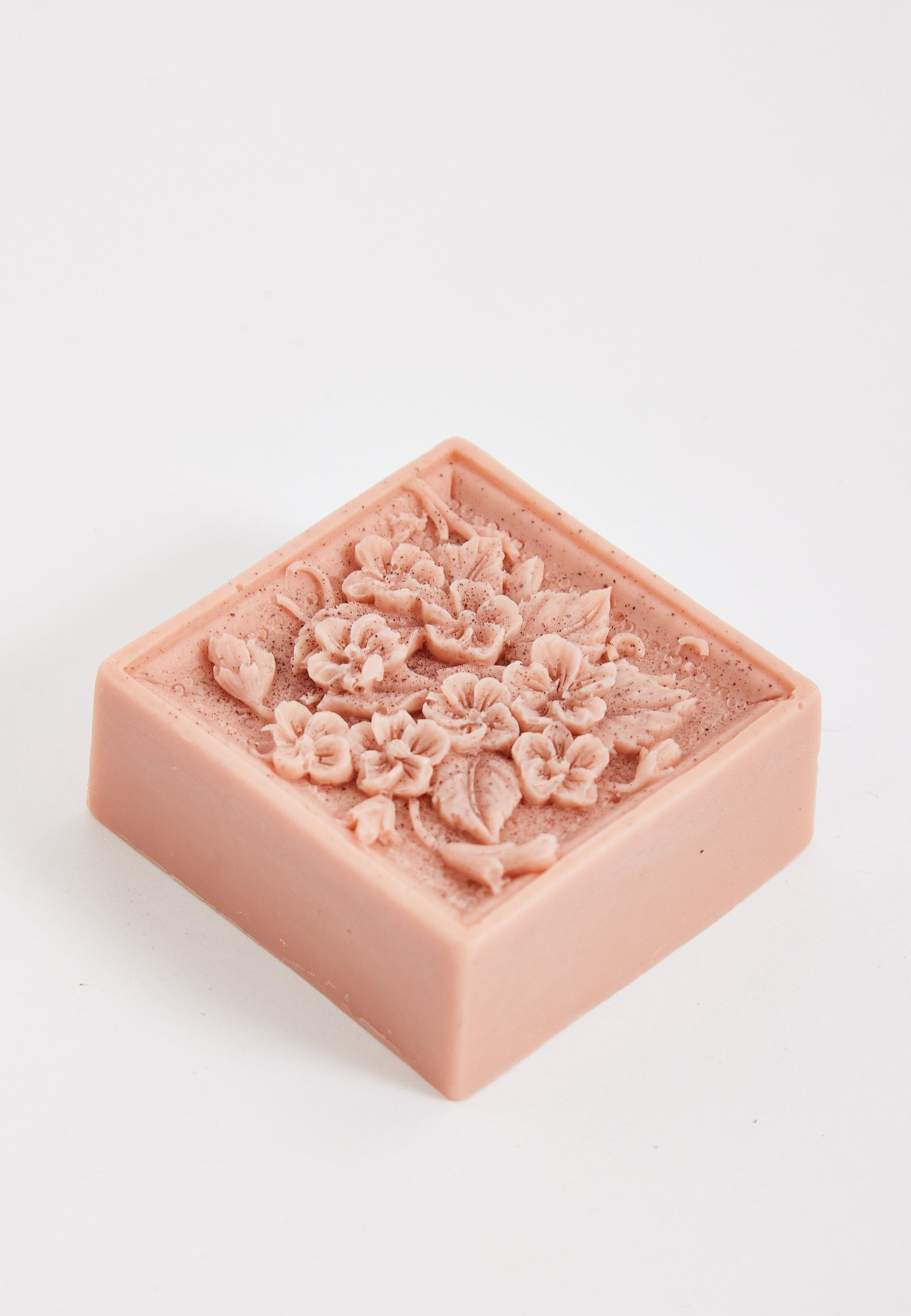 Liquorish Rose Clay Flowers Square Floral Soap