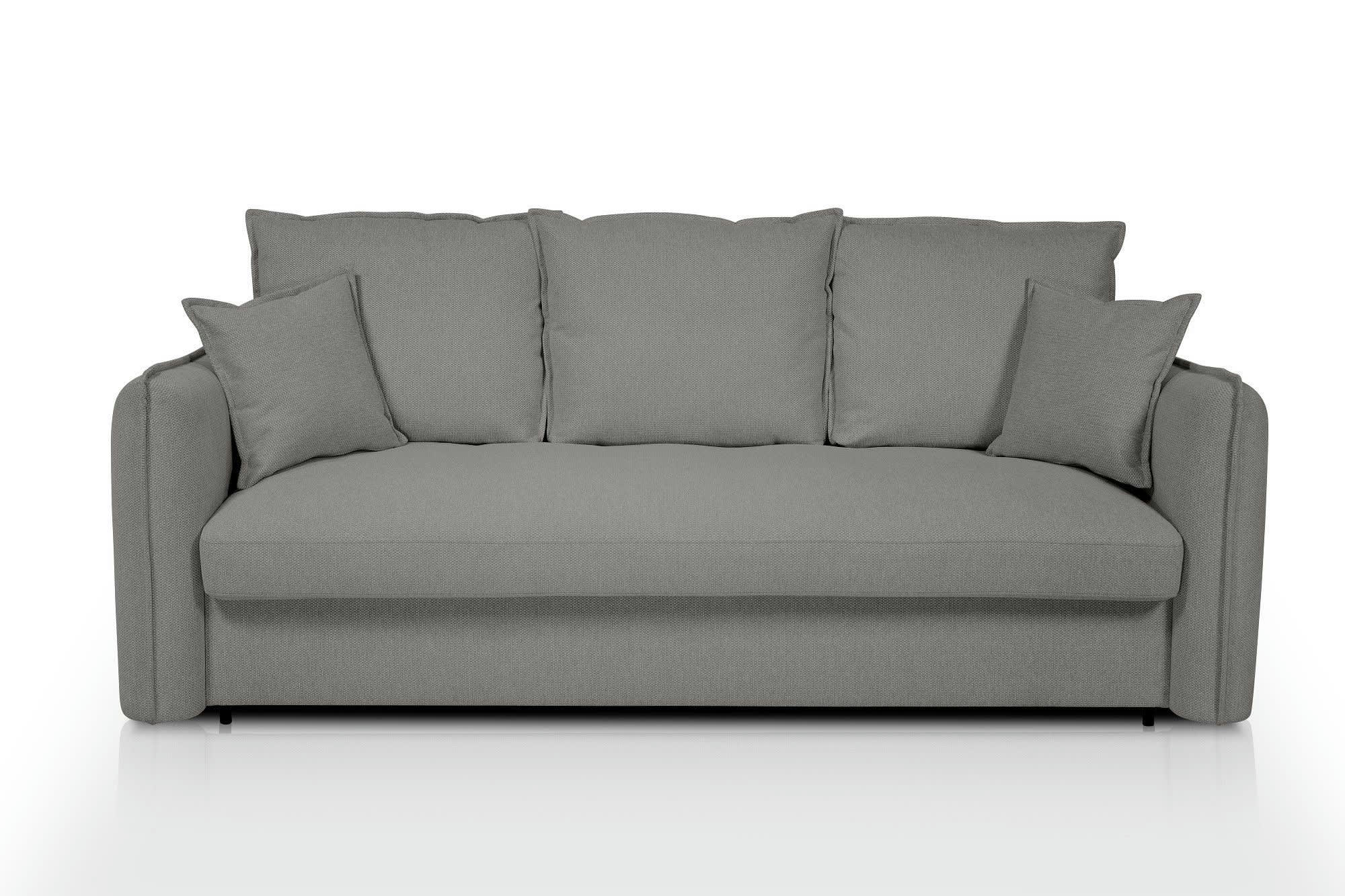 RIGEL - Canapé droit convertible 3 places  en polyester gris