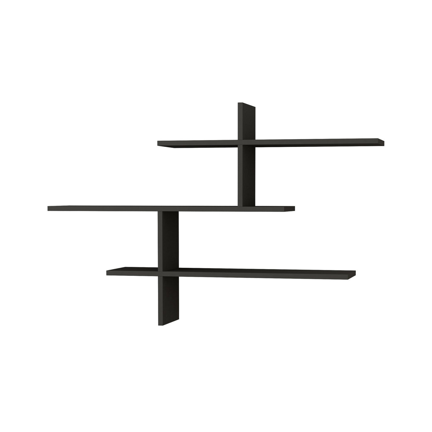 Giga Meubel - Wandplank Antraciet Hout - 123x22x80,5cm - Leo